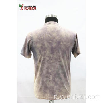 Girocollo in jersey lavaggio sporco con camicia stampata